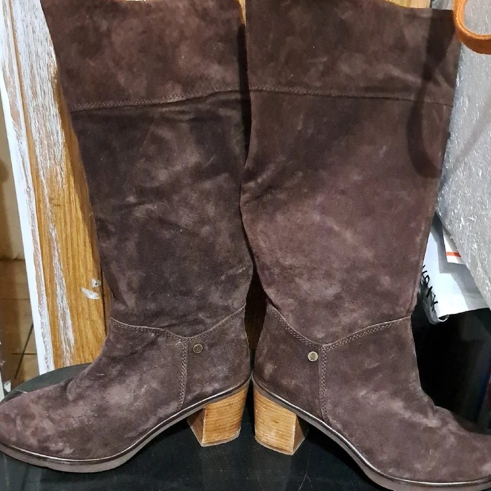 Hush Puppies Brown Suede Over the Knee Boots,.